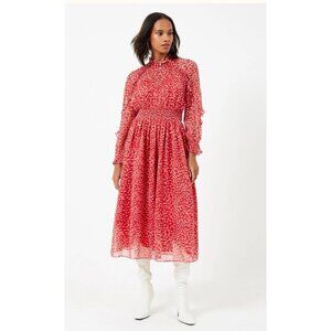 Connection Haillie‎ Midi Dress Red, White Mosaic Print Size S